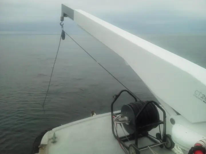 Survey towfish deployed astern from CASCADE